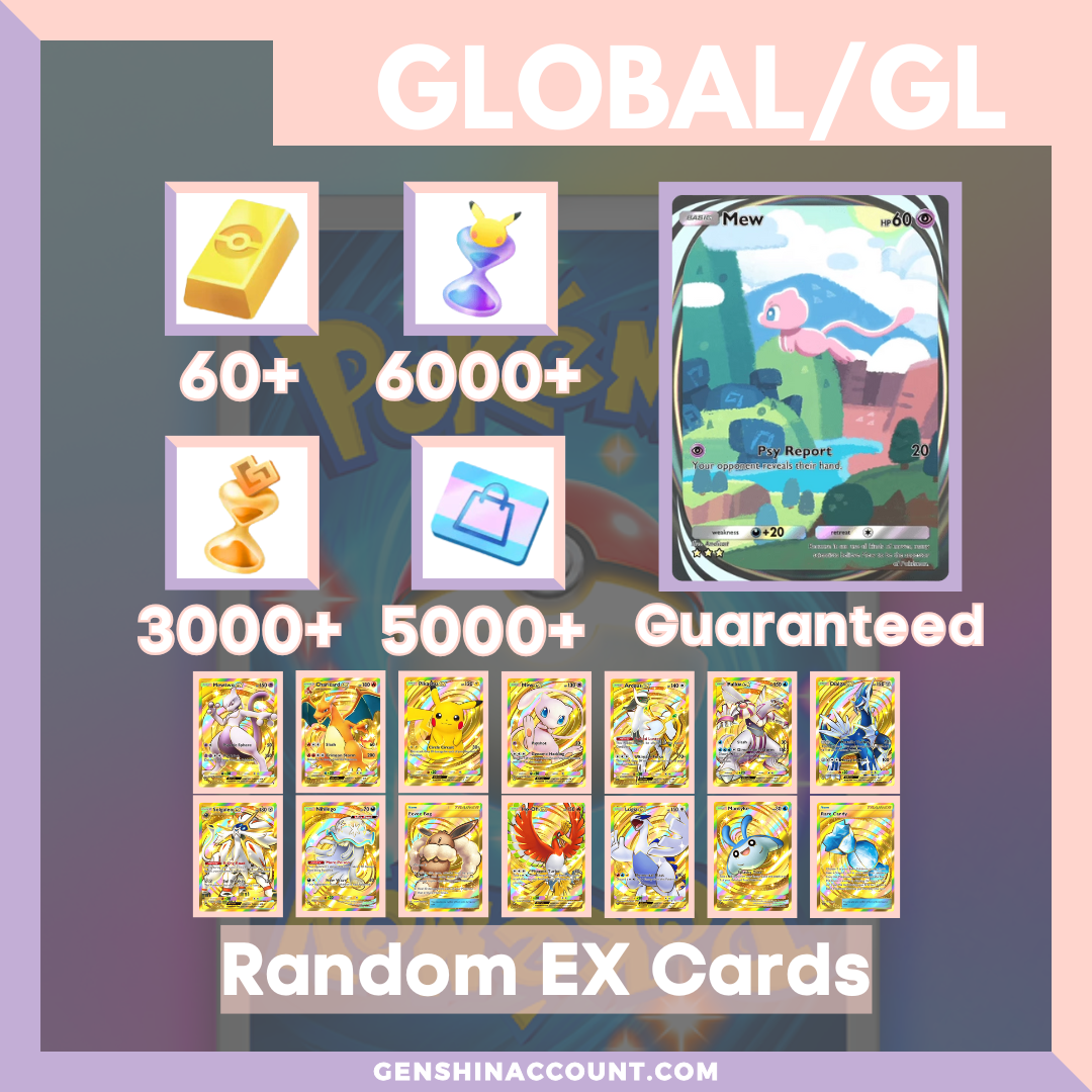 Pokmon TCG Pocket Random EX Starter Account ( Global ) Genshin Account Pokmon TCG Pocket Random EX Starter Account ( Global ) Genshin Account