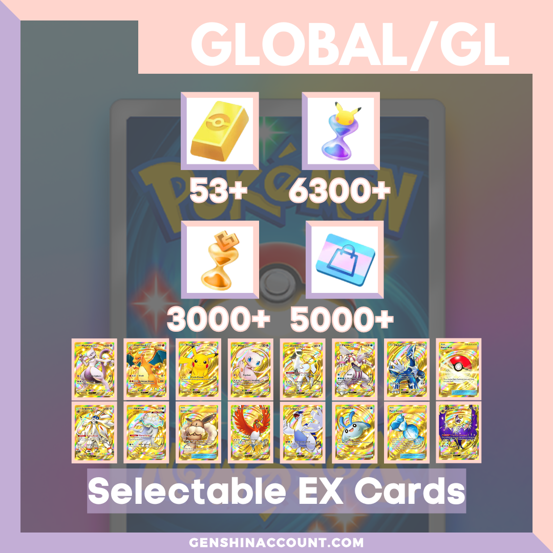 Pokmon TCG Pocket Selectable EX Starter Account ( Global ) Genshin Account Pokmon TCG Pocket Selectable EX Starter Account ( Global ) Genshin Account