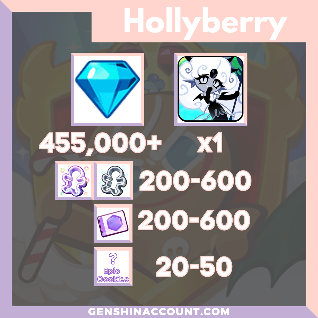 Cookie Run: Kingdom Black Pearl Cookie Starter Account Hollyberry