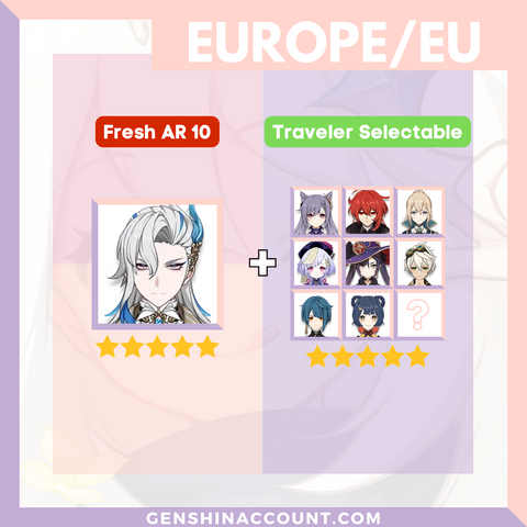 Genshin Impact Starter Account - Neuvillette With Meta 4-Star Standard 5-Star Characters ( Europe )