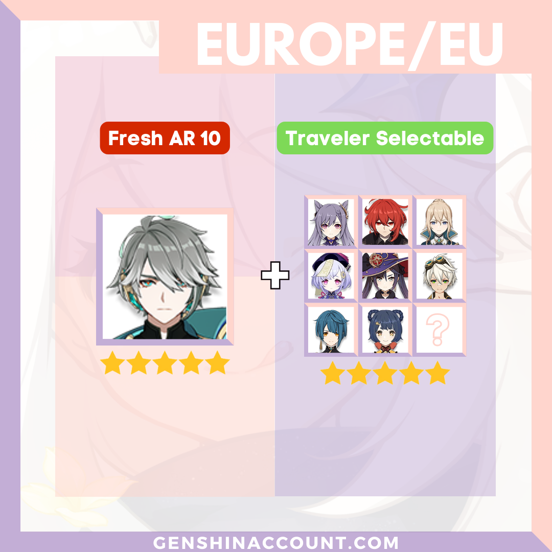 Genshin Impact Starter Account - Alhaitham With Meta 4-Star Standard 5-Star Characters ( Europe )