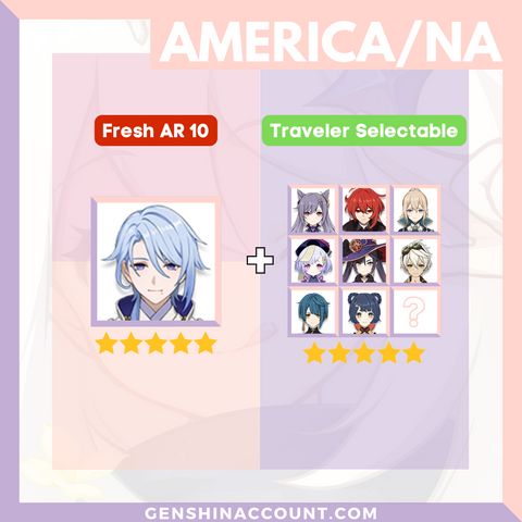 Genshin Impact Starter Account - Kamisato Ayato With Meta 4-Star Standard 5-Star Characters ( America )