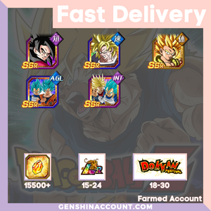DRAGON BALL Z DOKKAN BATTLE - Farmed Starter Account ( Japan | Android ) - 9th Anniversary Campaign + Goku + SS Goku + Vegeta & Trunks