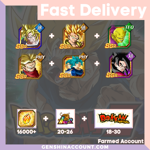 DRAGON BALL Z DOKKAN BATTLE - Farmed Starter Account ( Japan | iOS ) - 9th Anniversary Campaign + Goku + Piccolo + Trunks (Future) + SS Goku Vegeta