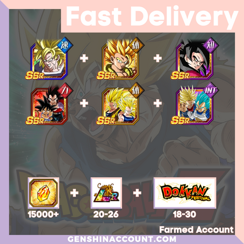 DRAGON BALL Z DOKKAN BATTLE - Farmed Starter Account ( Japan | Android ) - 9th Anniversary Campaign + Goku + Goku (GT) + Vegeta & Trunks + Super Saiyan 4 Goku