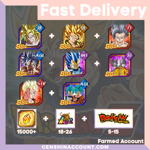 DRAGON BALL Z DOKKAN BATTLE - Farmed Starter Account ( Japan | iOS ) - 9th 6th Anniversary Campaign + Beast Gohan + Gamma 1 & Gamma 2 + SS Goku + A Battle Without Prospects for Tomorrow