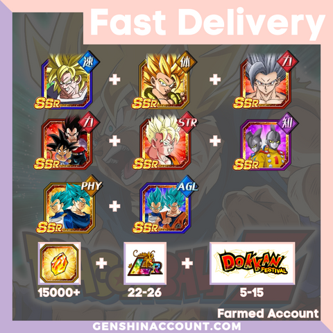 DRAGON BALL Z DOKKAN BATTLE - Farmed Starter Account ( Japan | iOS ) - 9th Anniversary Campaign + Beast Gohan + Gamma 1 & Gamma 2 + Goku (GT) + SS Goku + SS Goku Vegeta + A Battle Without Prospects for Tomorrow