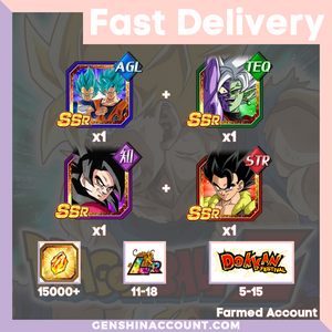 DRAGON BALL Z DOKKAN BATTLE - Farmed Starter Account ( Japan | iOS ) - SS Goku + Zamasu + Goku + Gogeta