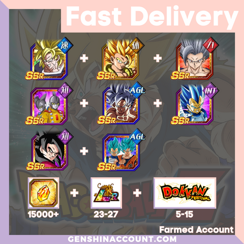DRAGON BALL Z DOKKAN BATTLE - Farmed Starter Account ( Japan | Android ) - 9th Anniversary Campaign + Beast Gohan + Gamma 1 & Gamma 2 + Goku + Vegeta + Super Saiyan 4 Goku + SS Goku