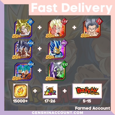 DRAGON BALL Z DOKKAN BATTLE - Farmed Starter Account ( Japan | iOS ) - Goku + Vegeta + SS Goku + Zamasu + Super Saiyan Broly + Beast Gohan + A Battle Without Prospects for Tomorrow