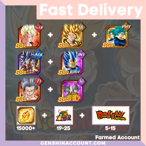 DRAGON BALL Z DOKKAN BATTLE - Farmed Starter Account ( Japan | iOS ) - Goku + Vegeta + Beast Gohan + Gamma 1 & Gamma 2 + SS Goku Vegeta + Super Saiyan Gogeta + A Battle Without Prospects for Tomorrow