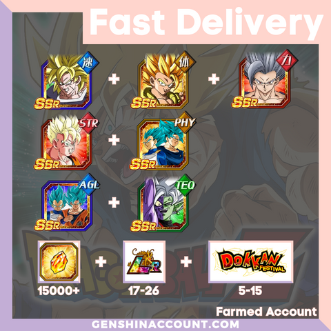 DRAGON BALL Z DOKKAN BATTLE - Farmed Starter Account ( Japan | iOS ) - 9th Anniversary Campaign + Beast Gohan + SS Goku + Zamasu + SS Goku Vegeta + A Battle Without Prospects for Tomorrow