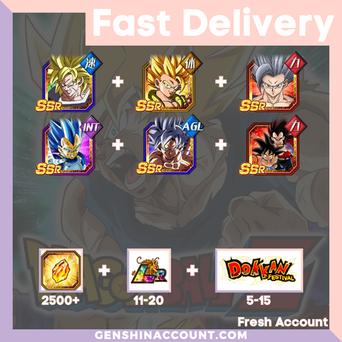 DRAGON BALL Z DOKKAN BATTLE - Fresh Starter Account ( Japan | Android ) - 9th Anniversary Campaign + Beast Gohan + Goku (GT) + Goku + Vegeta