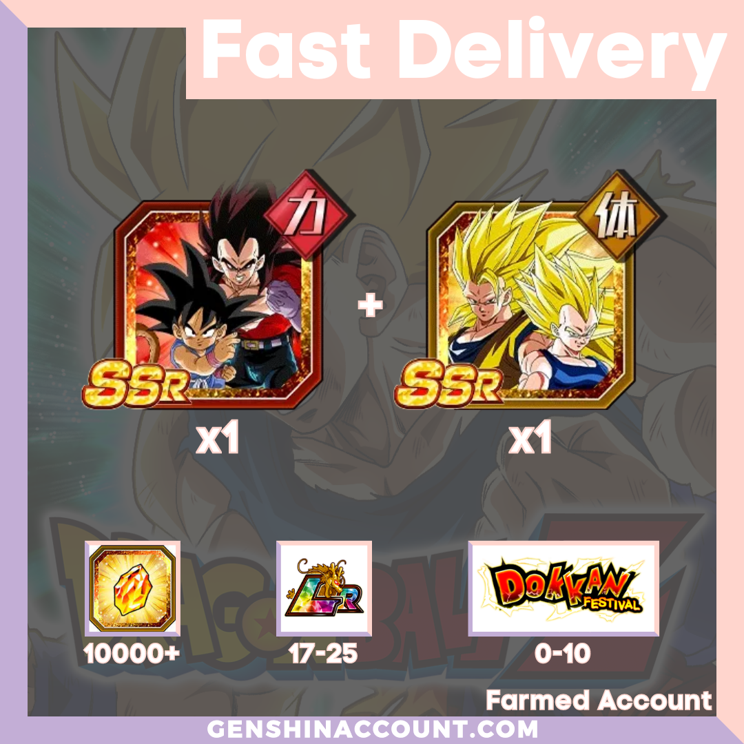 DRAGON BALL Z DOKKAN BATTLE - Farmed Starter Account ( Global | Android ) -Goku + Goku (GT)