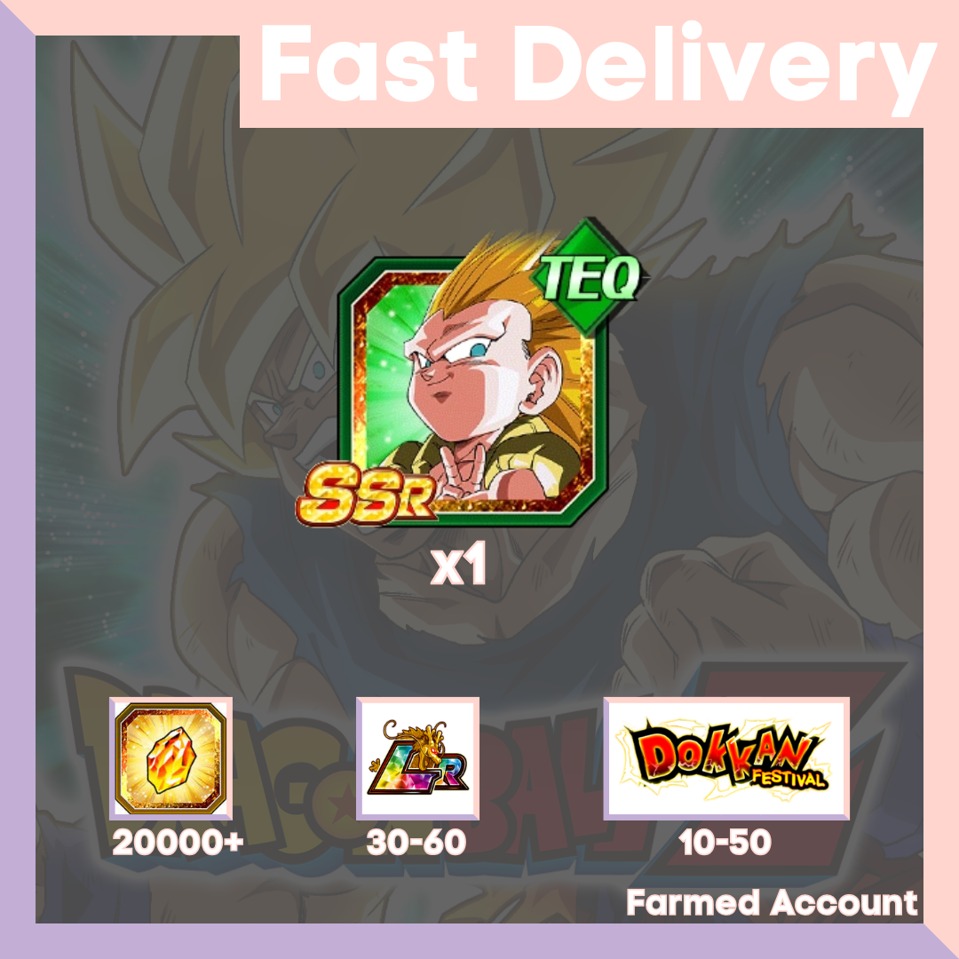 DRAGON BALL Z DOKKAN BATTLE - Farmed Starter Account ( Global | Android | iOS ) - TEQ Super Saiyan 3 Gotenks