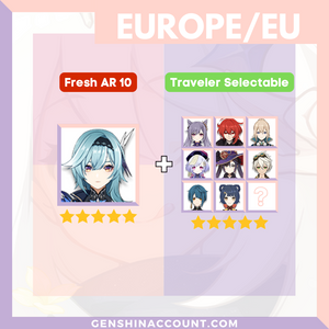 Genshin Impact Starter Account - Eula With Meta 4-Star Standard 5-Star Characters ( Europe )
