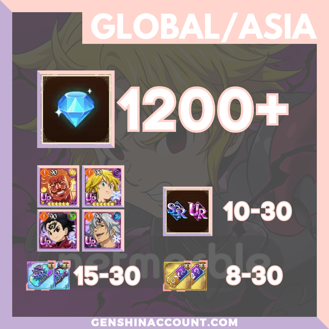 7DS Seven Deadly Sins Grand Cross Diamonds Starter Account