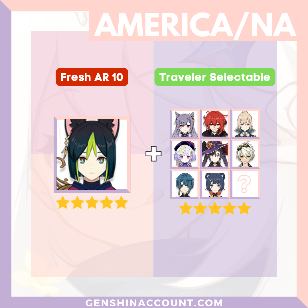 Genshin Impact Starter Account - Tighnari With Meta 4-Star Standard 5-Star Characters ( America )