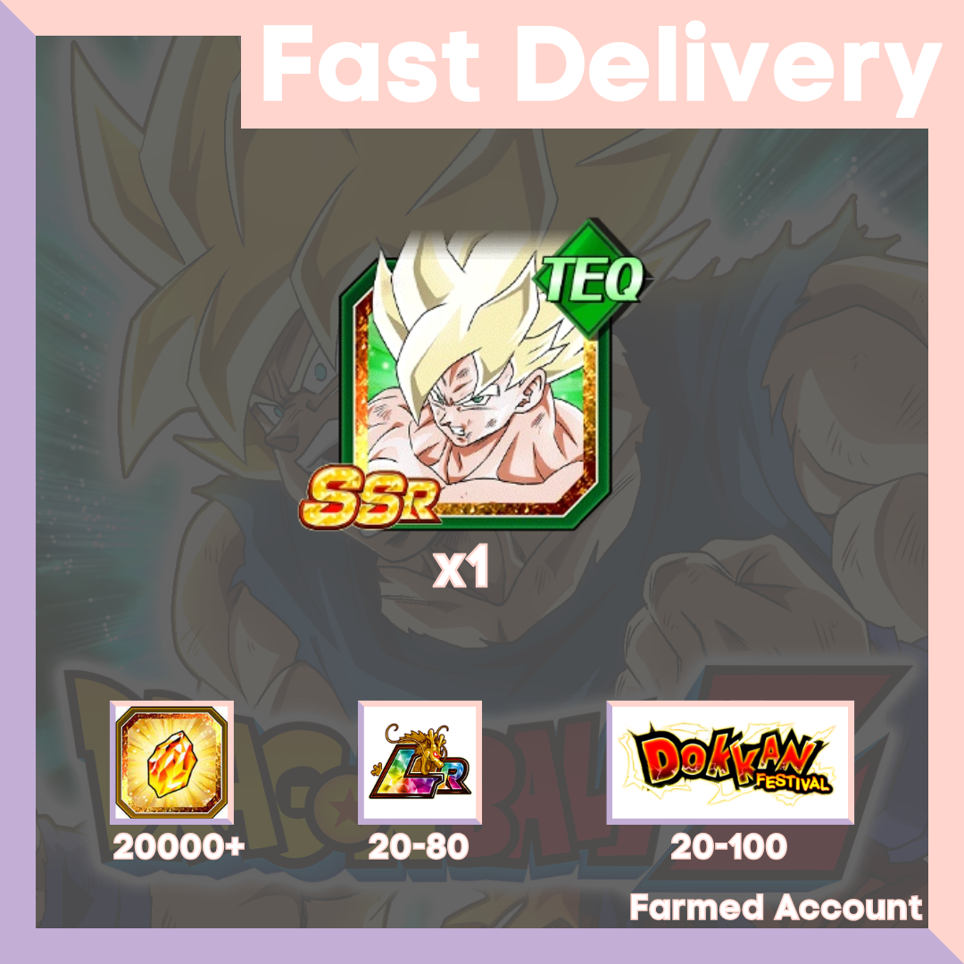 DRAGON BALL Z DOKKAN BATTLE - Farmed Starter Account ( Global | Android | iOS ) - TEQ Super Saiyan Goku