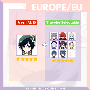 Genshin Impact Starter Account - Venti With Meta 4-Star Standard 5-Star Characters ( Europe )
