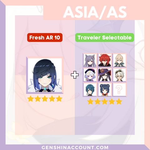 Genshin Impact Starter Account - Yelan With Meta 4-Star Standard 5-Star Characters ( Asia )