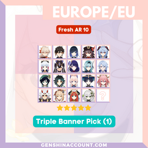 Genshin Impact High-End Pick 1 Triple Banner 5-Star Starter Account ( Europe )