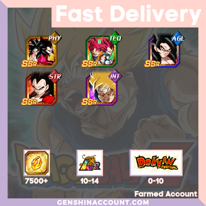 DRAGON BALL Z DOKKAN BATTLE - Farmed Starter Account ( Japan | Android ) - 7th Anniversary Campaign + Goku + 4 Goku + 4 Vegeta