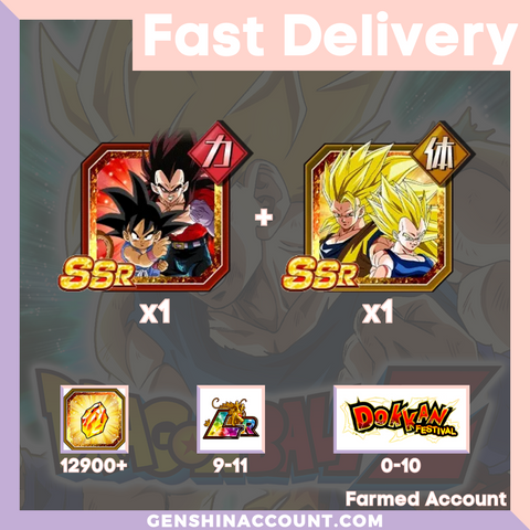 DRAGON BALL Z DOKKAN BATTLE - Farmed Starter Account ( Japan | Android ) - Goku + Goku (GT)
