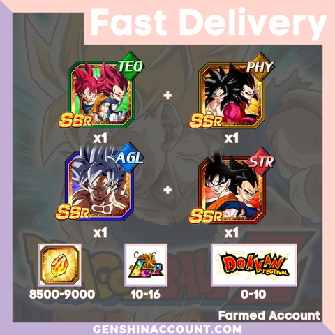 DRAGON BALL Z DOKKAN BATTLE - Farmed Starter Account ( Japan | Android ) - 7th Anniversary Campaign + Goku (Ultra Instinct) + Goku (Angel) & Vegeta (Angel)