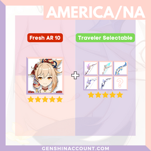 Genshin Impact Starter Account - Yoimiya With 5-Stars Bow Thundering Pulse ( America )